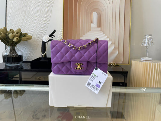 Chanel Mini Flap In Purple Lambskin