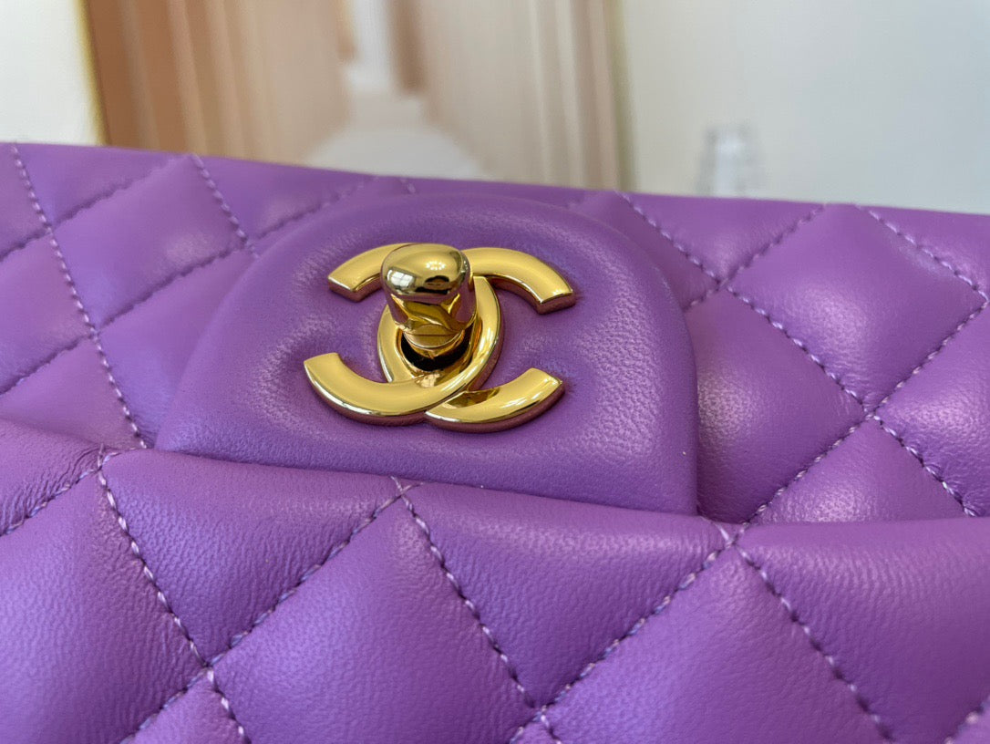 Chanel Mini Flap In Purple Lambskin