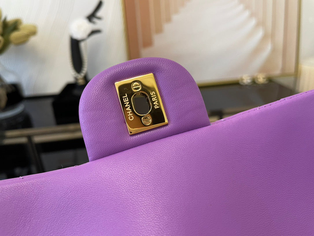 Chanel Mini Flap In Purple Lambskin