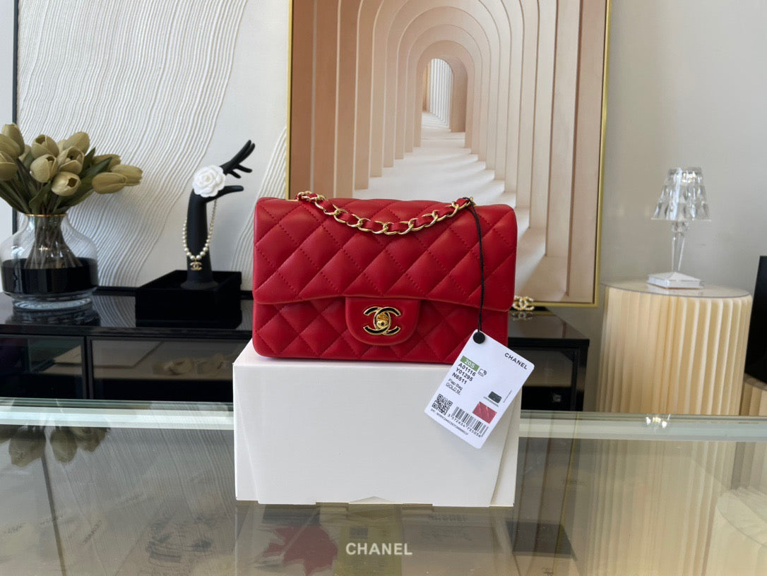 Chanel Mini Flap In Red Lambskin