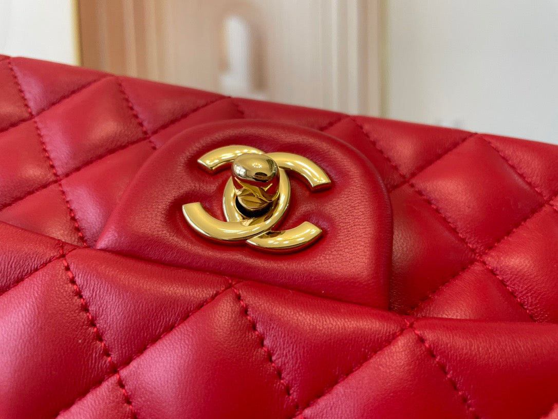 Chanel Mini Flap In Red Lambskin