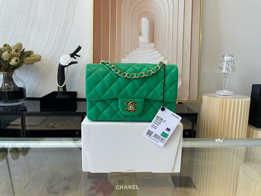 Chanel Mini Flap In Green Lambskin