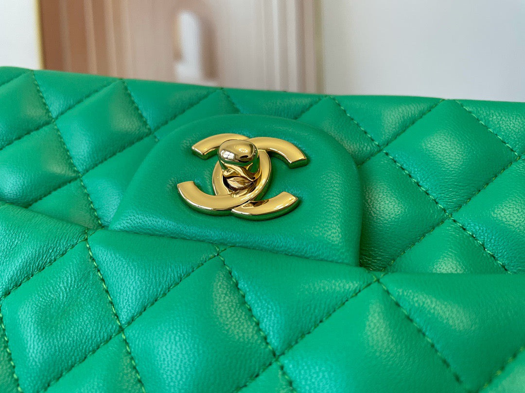 Chanel Mini Flap In Green Lambskin