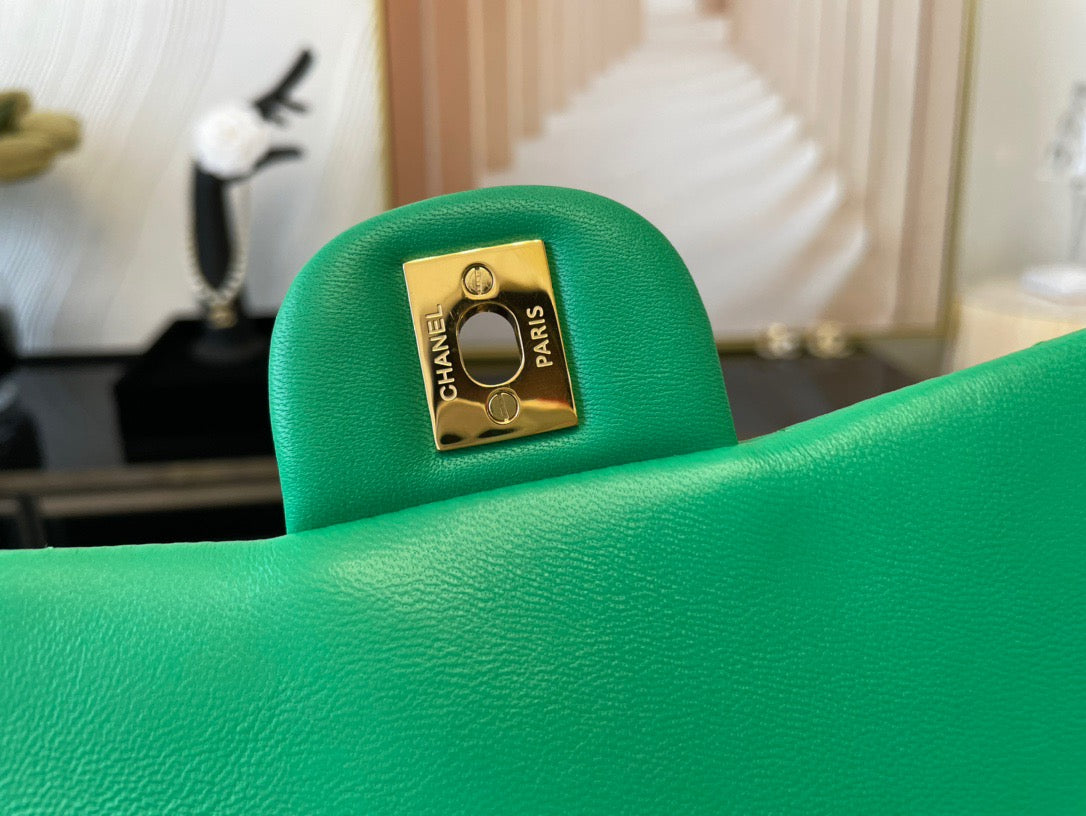 Chanel Mini Flap In Green Lambskin