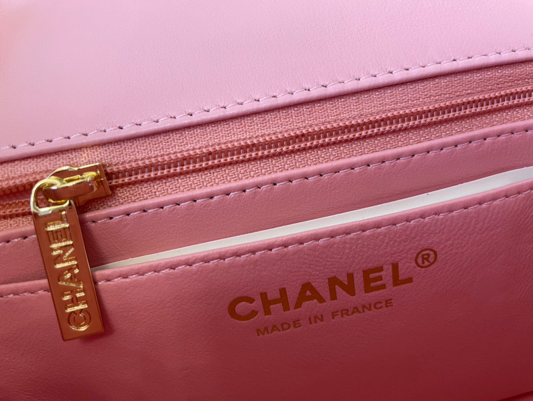 Chanel Mini Flap In Pink Lambskin