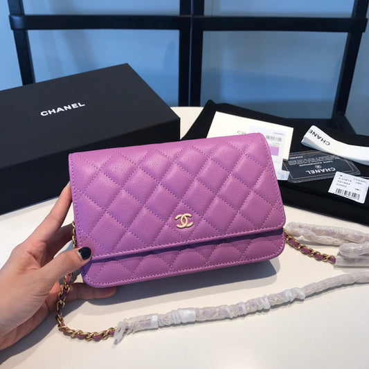 Chanel Wallet On Chain In Purple Calfskin