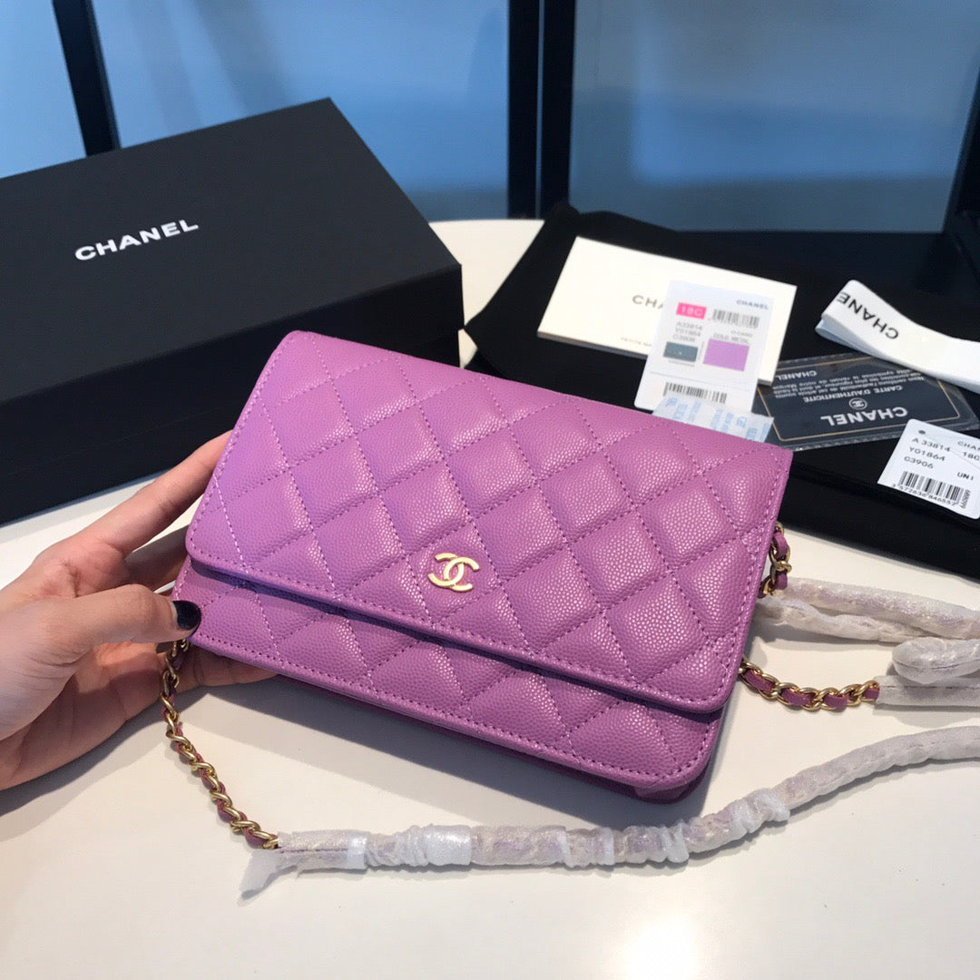 Chanel Wallet On Chain In Purple Calfskin