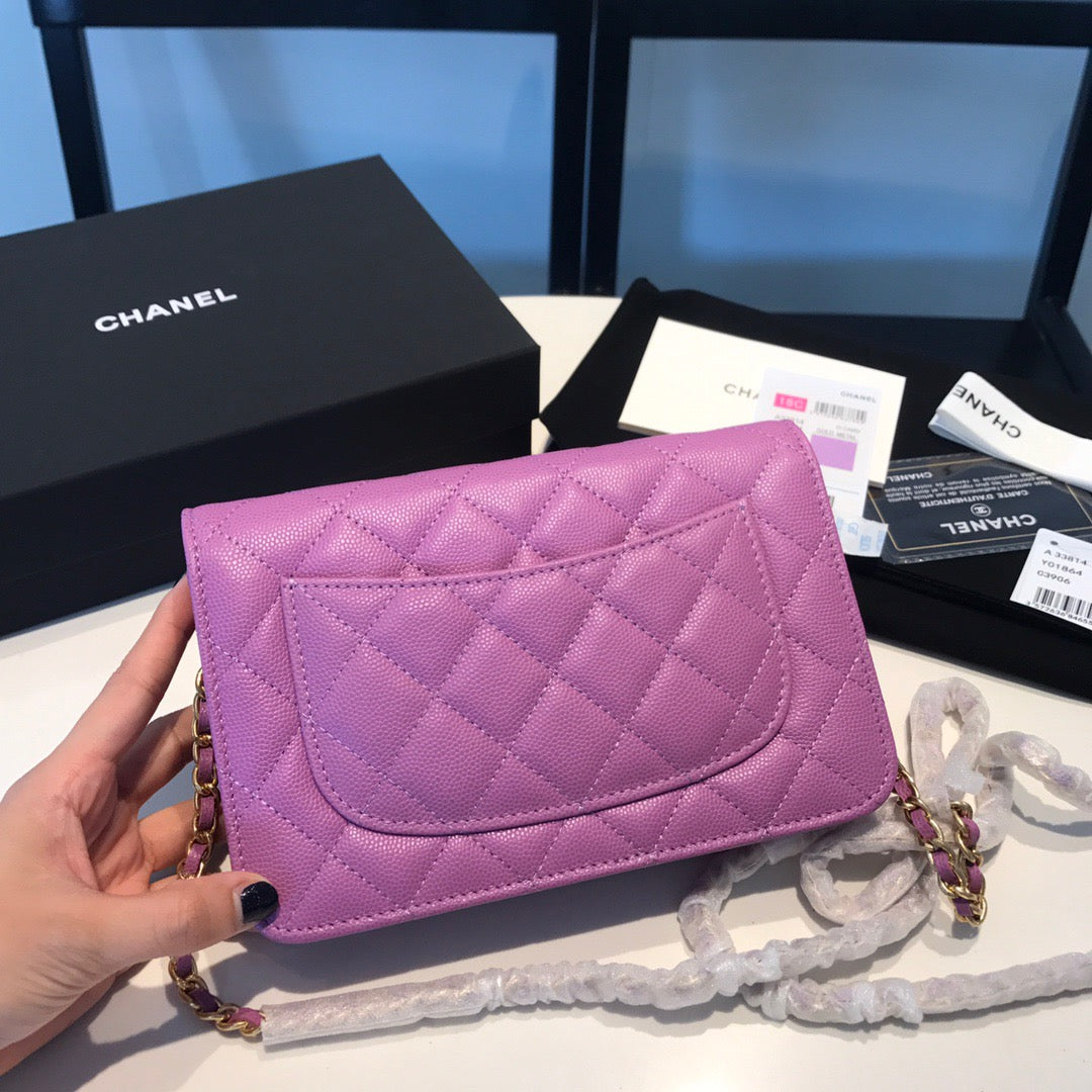 Chanel Wallet On Chain In Purple Calfskin