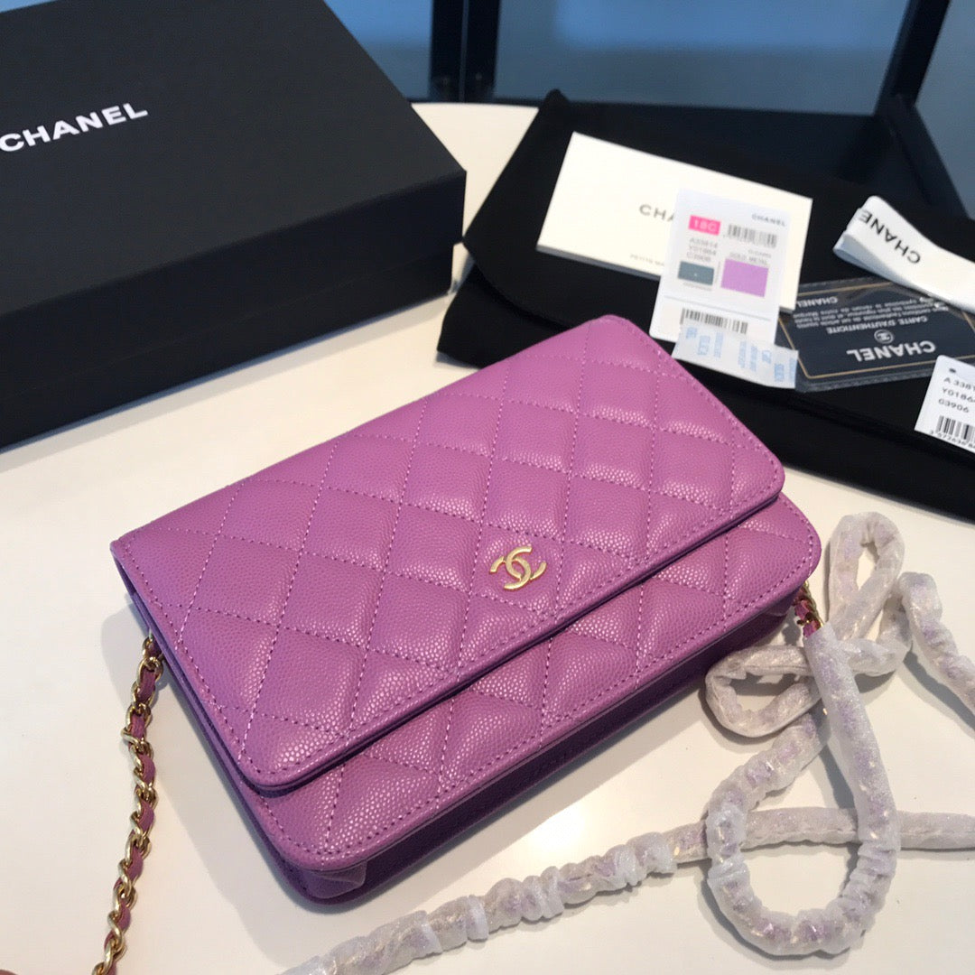 Chanel Wallet On Chain In Purple Calfskin