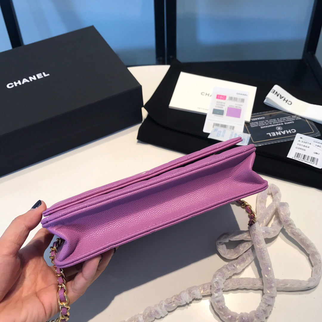 Chanel Wallet On Chain In Purple Calfskin