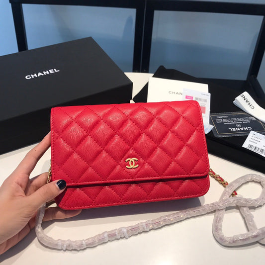 Chanel Wallet On Chain In Red Calfskin