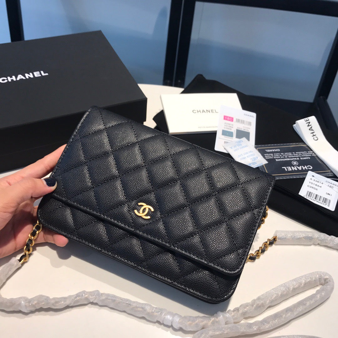 Chanel Wallet On Chain In Black Calfskin