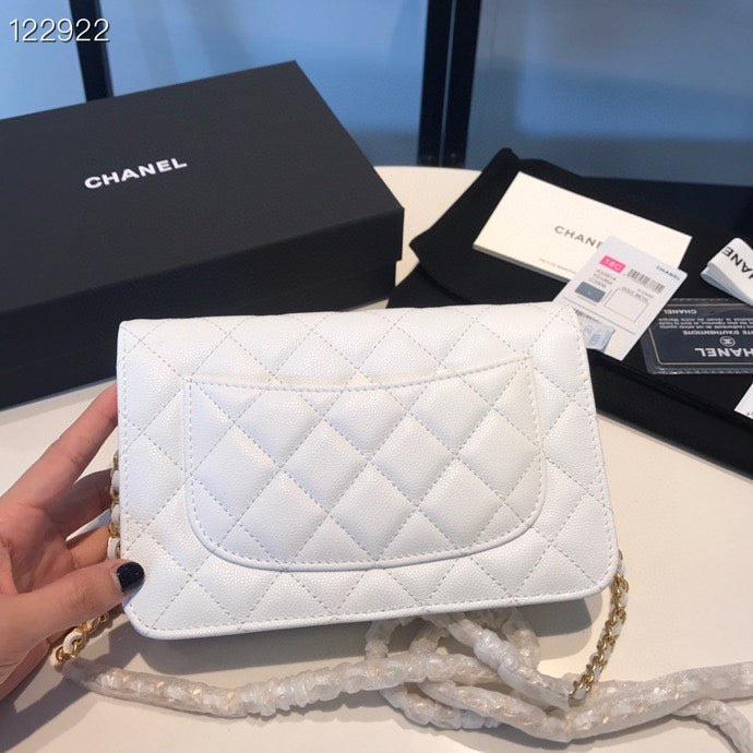 Chanel Wallet On Chain In White Calfskin