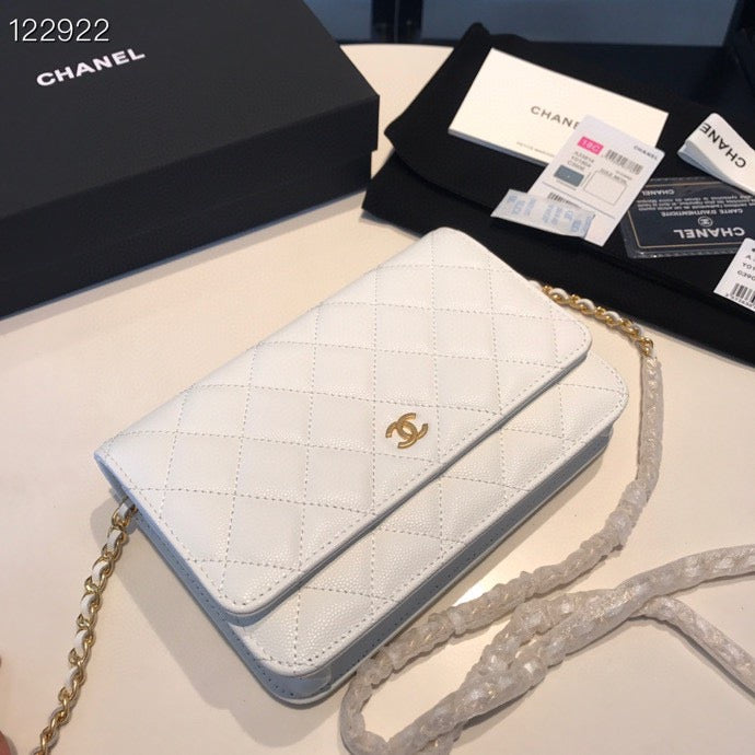 Chanel Wallet On Chain In White Calfskin