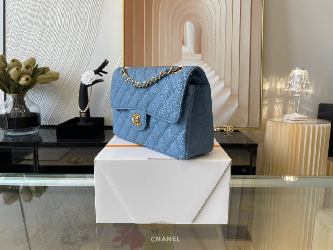 Chanel Classic Flap Small In Blue Paradise Calfskin