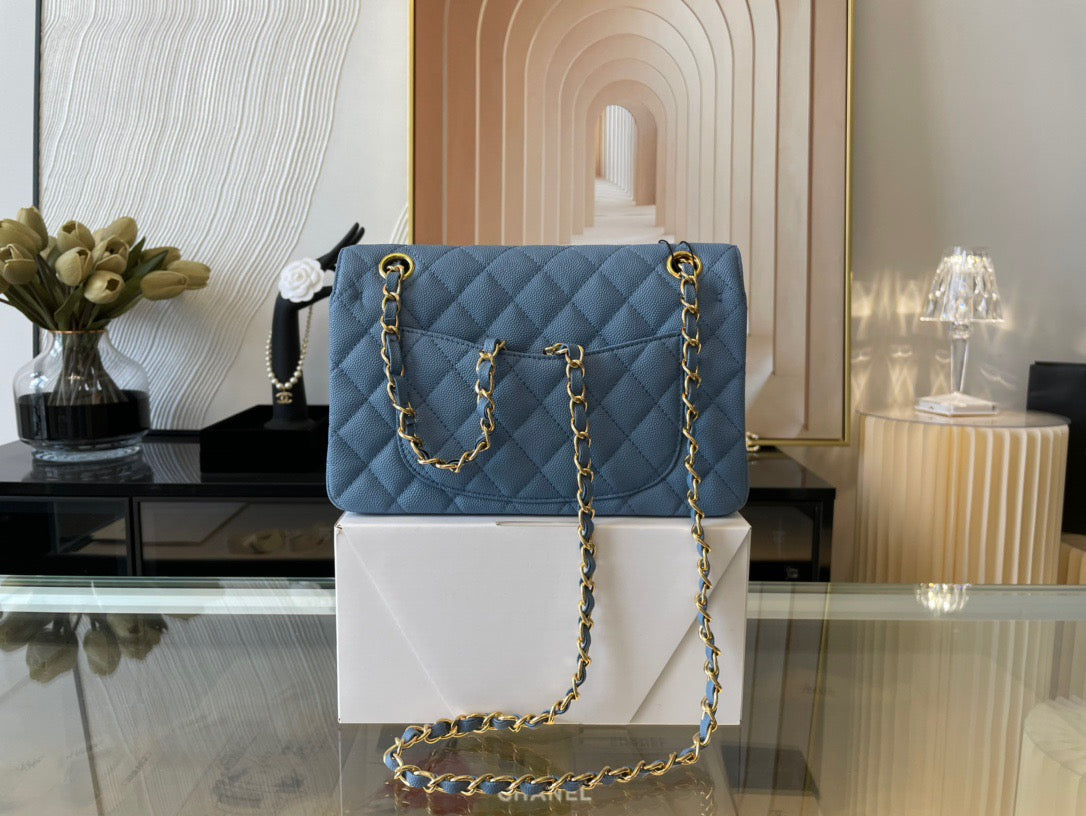 Chanel Classic Flap Small In Blue Paradise Calfskin