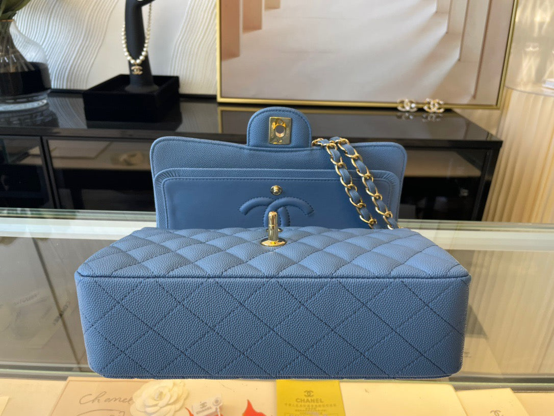 Chanel Classic Flap Small In Blue Paradise Calfskin