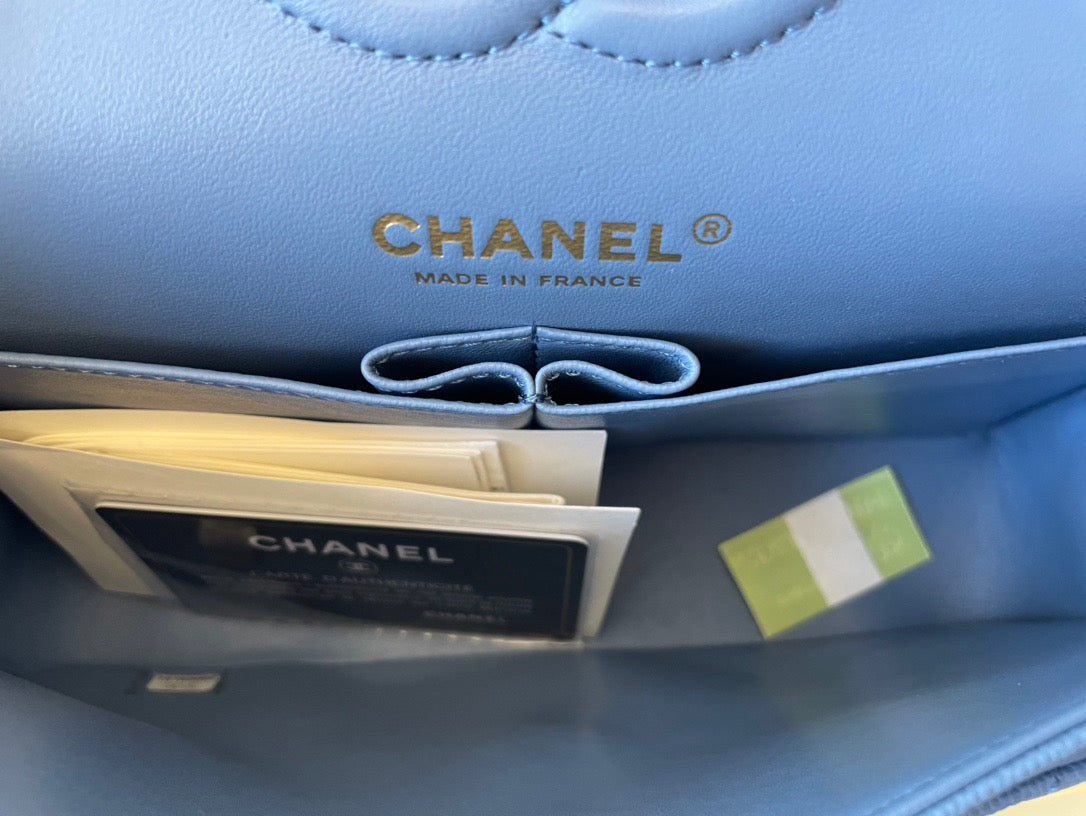 Chanel Classic Flap Small In Blue Paradise Calfskin