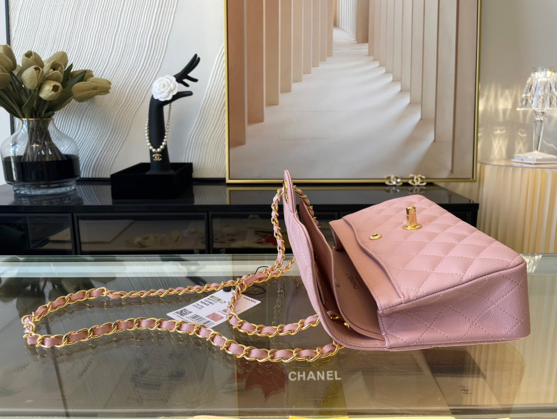 Chanel Classic Flap Small In Pink Calfskin