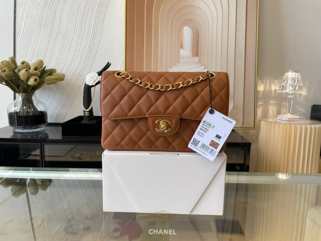 Chanel Classic Flap Small In Brown Calfskin