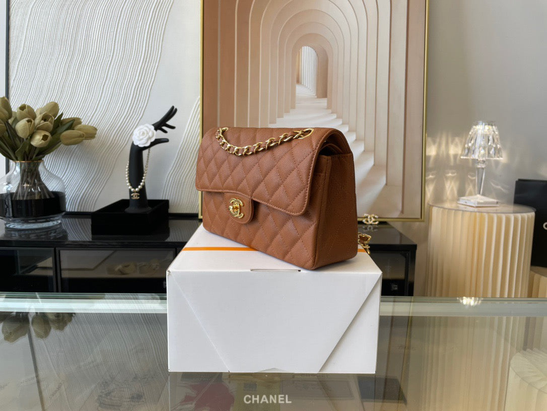 Chanel Classic Flap Small In Brown Calfskin