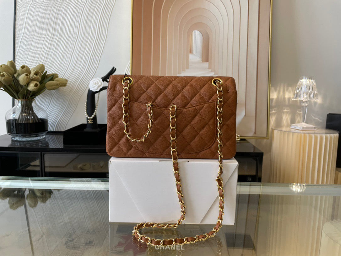 Chanel Classic Flap Small In Brown Calfskin