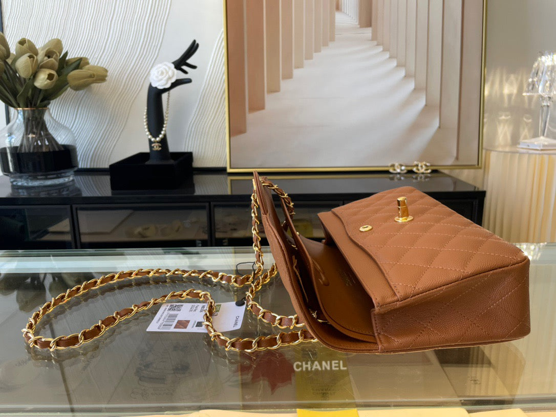 Chanel Classic Flap Small In Brown Calfskin