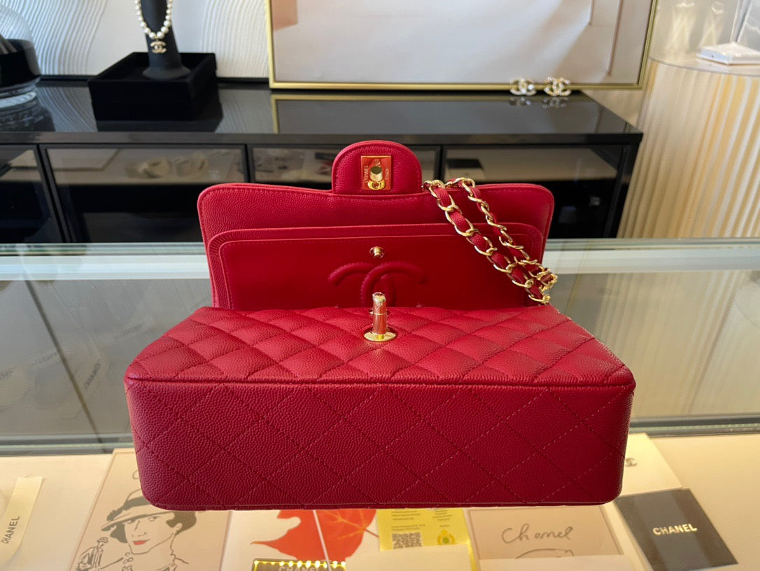 Chanel Classic Flap Small In Red Calfskin