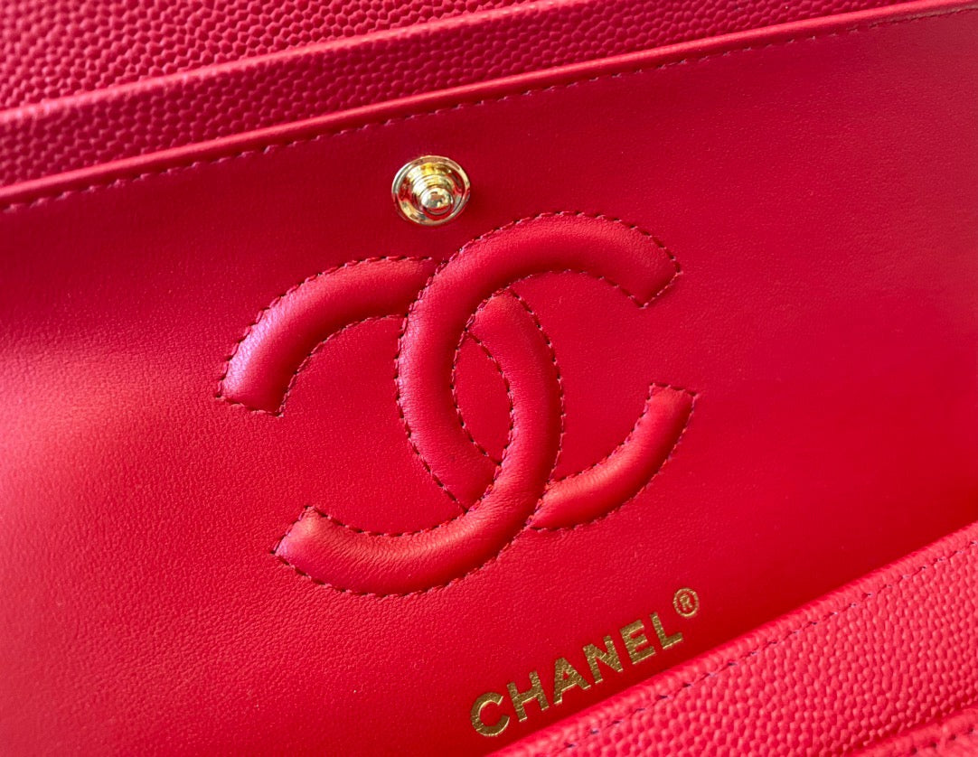 Chanel Classic Flap Small In Red Calfskin