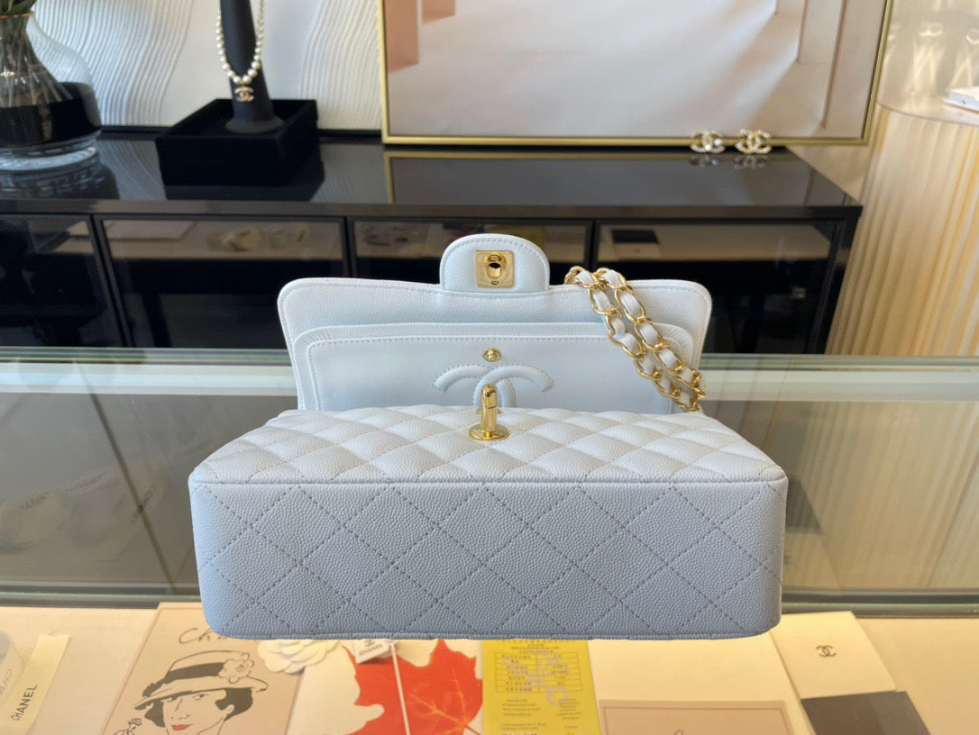 Chanel Classic Flap Small In White Calfskin