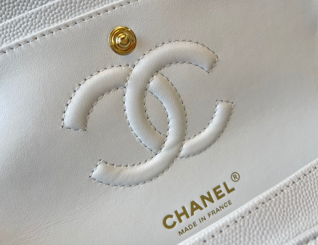 Chanel Classic Flap Small In White Calfskin