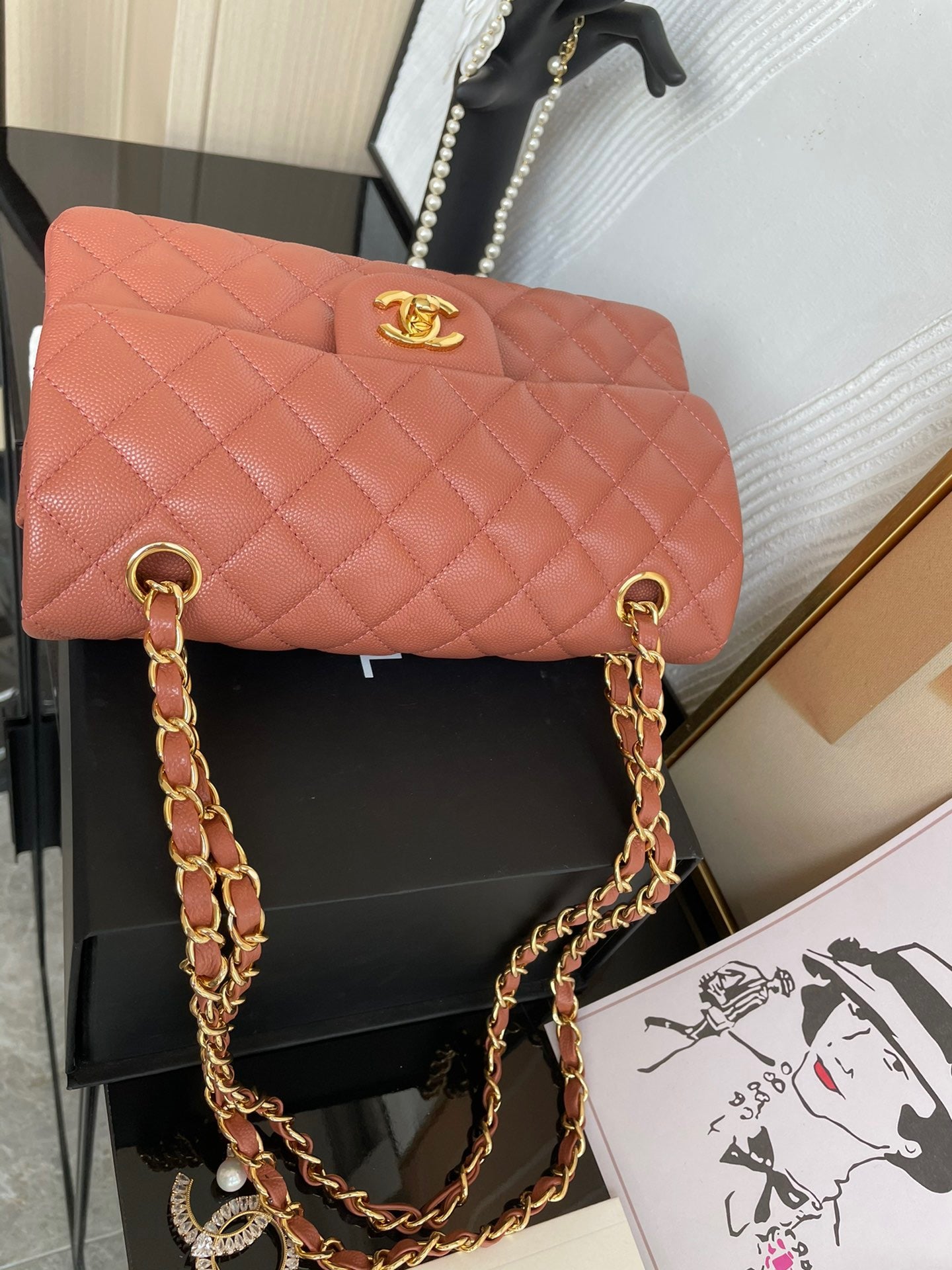 Chanel Classic Flap Small In Feu Calfskin