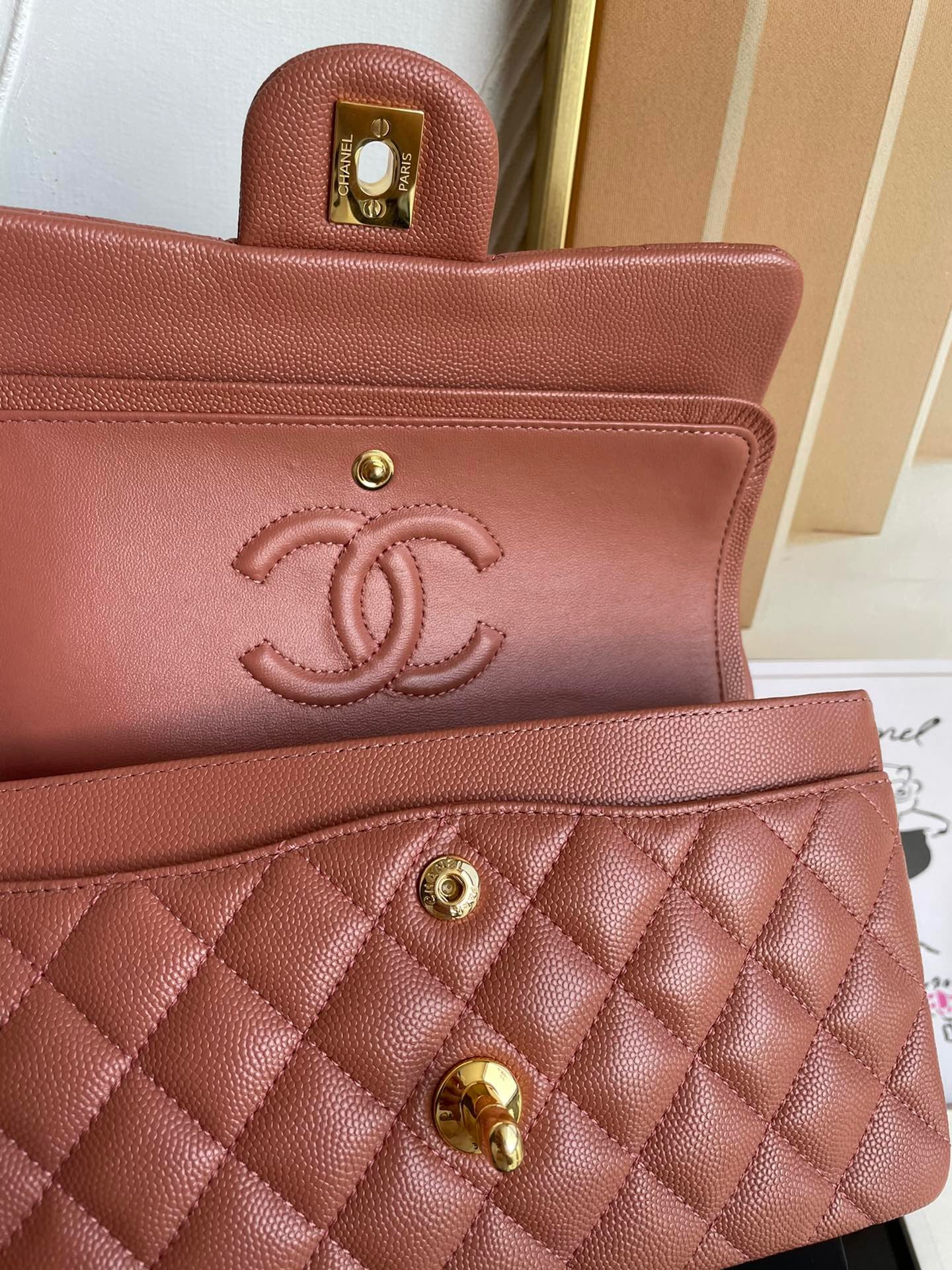 Chanel Classic Flap Small In Feu Calfskin