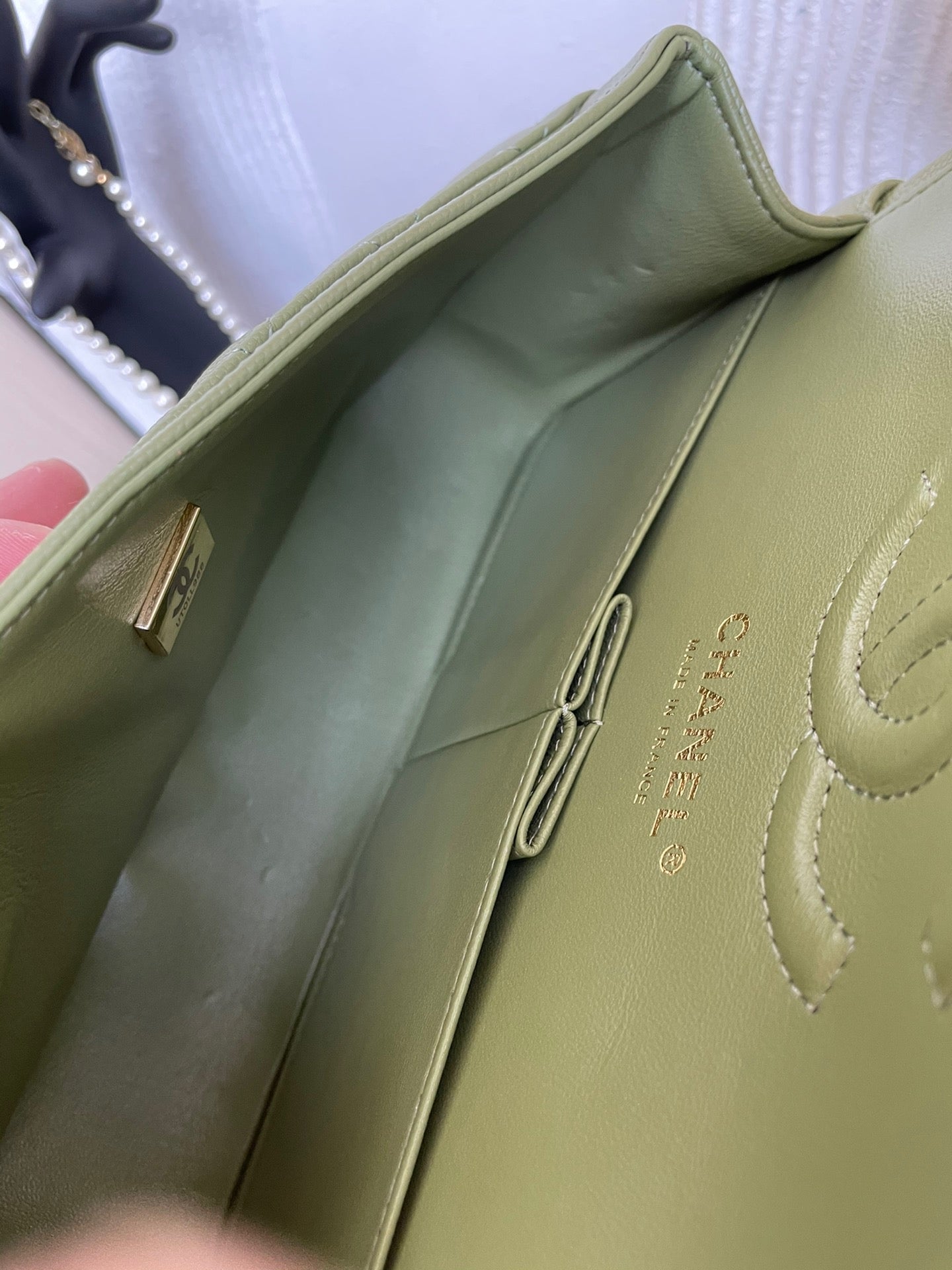 Chanel Classic Flap Small In Green Calfskin