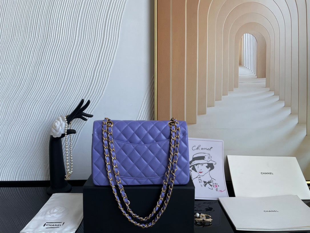 Chanel Classic Flap Small In Purple Calfskin