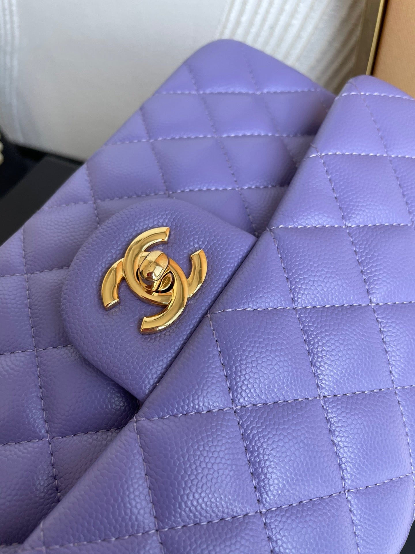 Chanel Classic Flap Small In Purple Calfskin