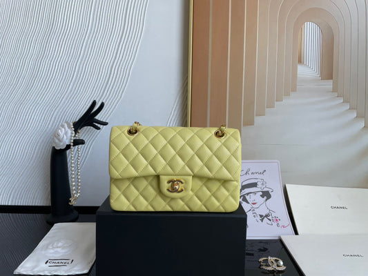 Chanel Classic Flap Small In 9R Lime Calfskin