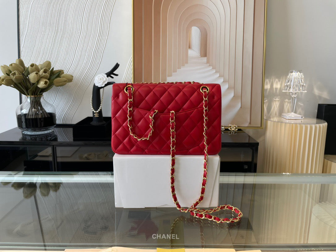 Chanel Classic Flap Small In Red Lambskin