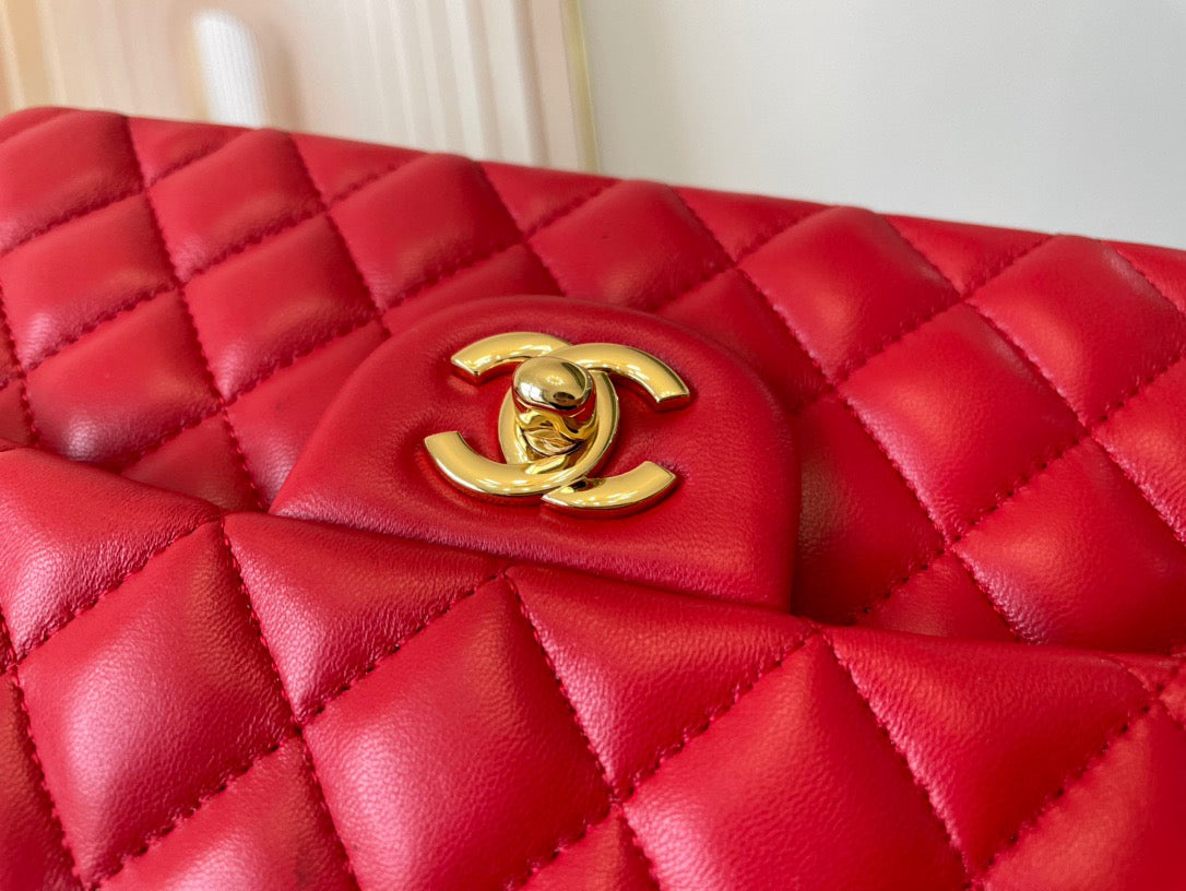 Chanel Classic Flap Small In Red Lambskin