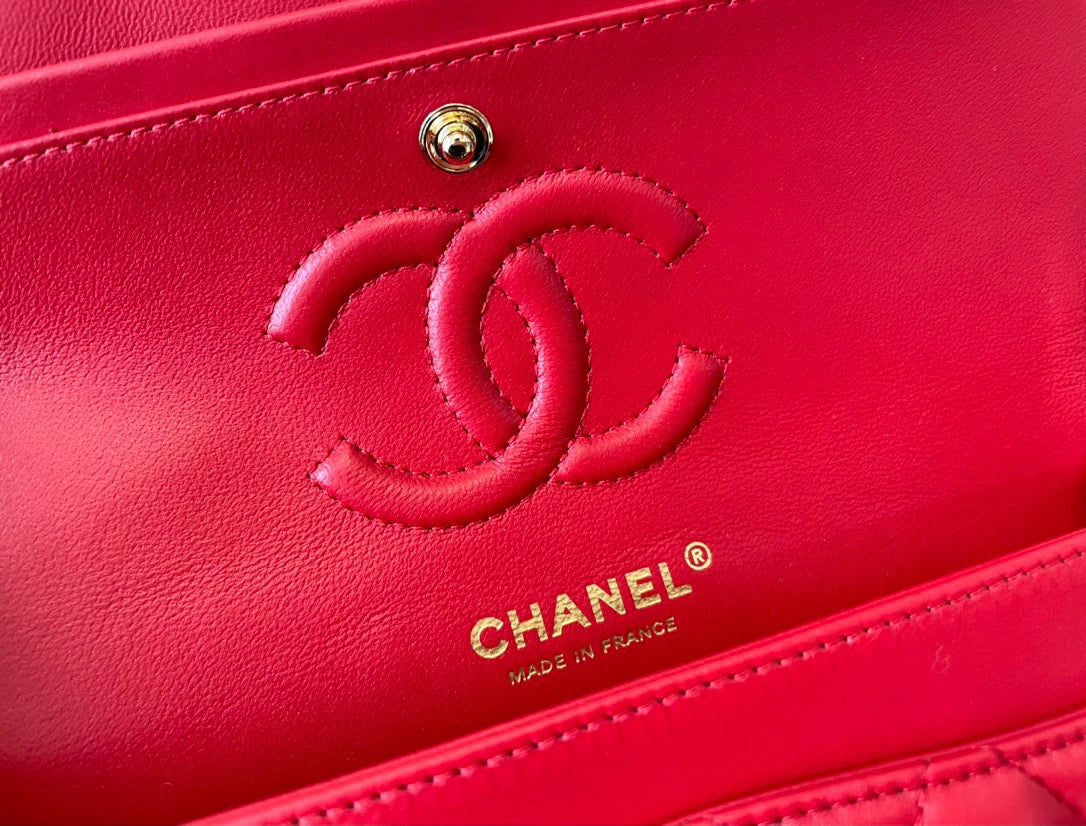 Chanel Classic Flap Small In Red Lambskin