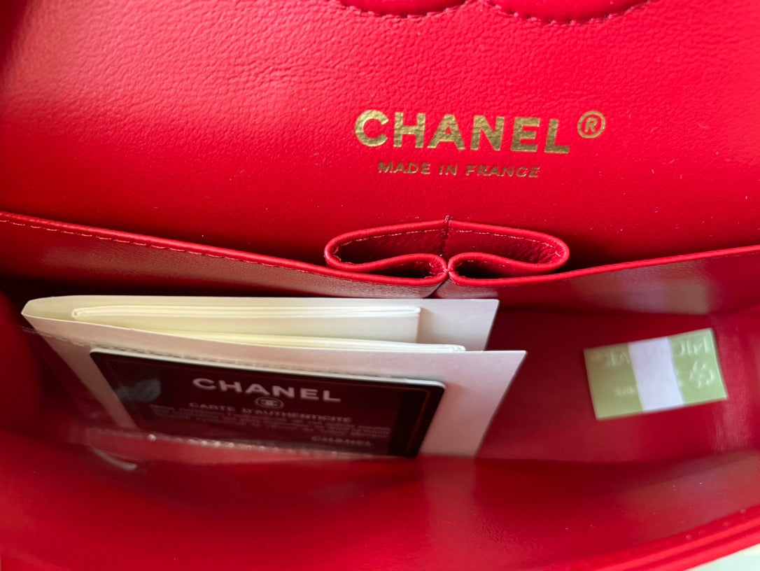 Chanel Classic Flap Small In Red Lambskin