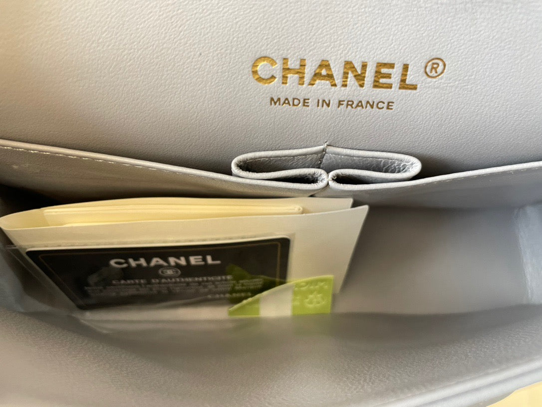 Chanel Classic Flap Small In Gray Lambskin