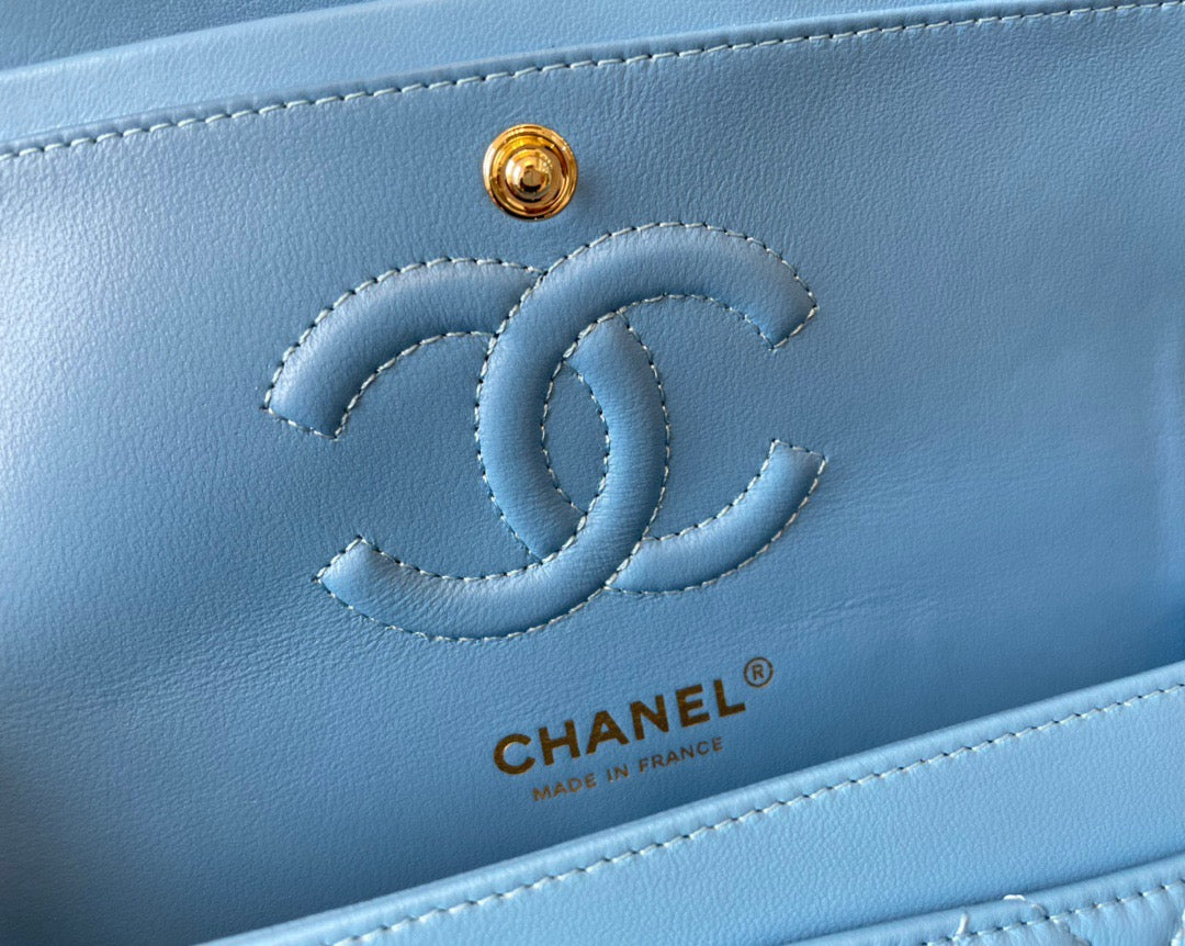 Chanel Classic Flap Small In Blue Lambskin