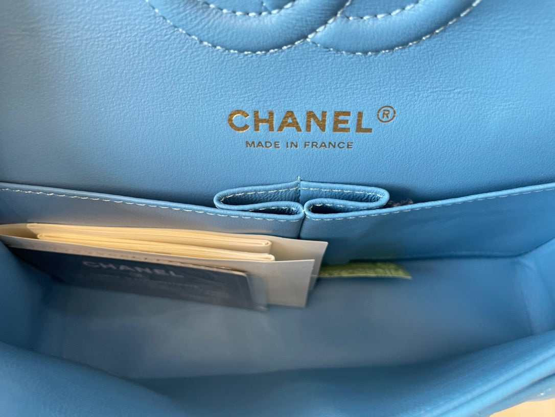 Chanel Classic Flap Small In Blue Lambskin