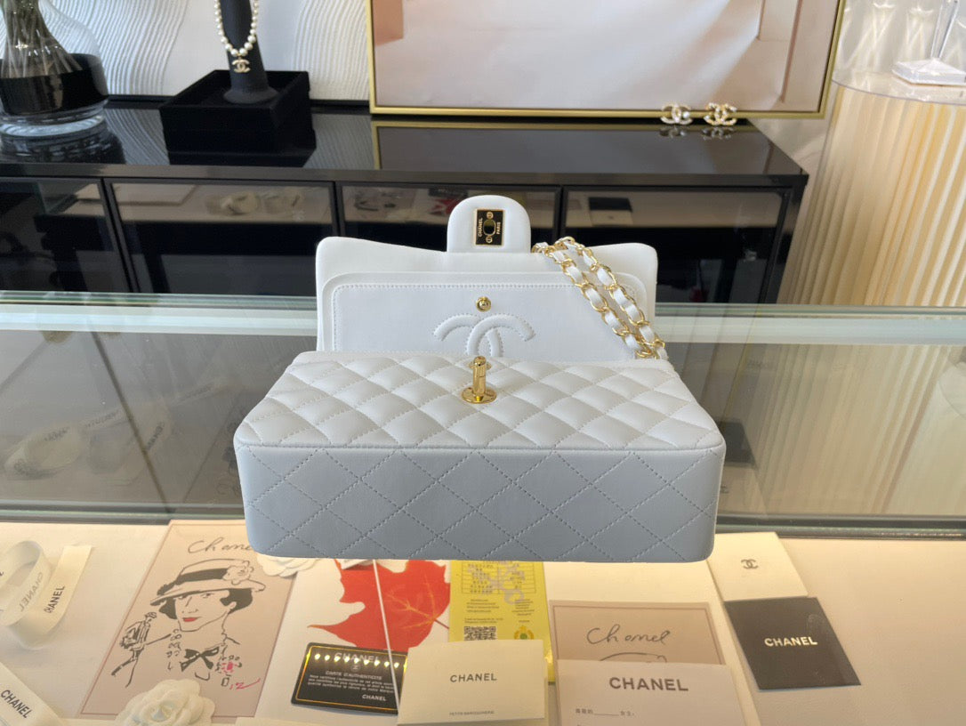 Chanel Classic Flap Small In White Lambskin