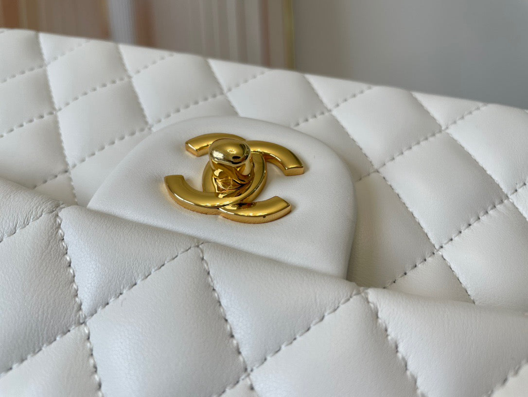 Chanel Classic Flap Small In White Lambskin