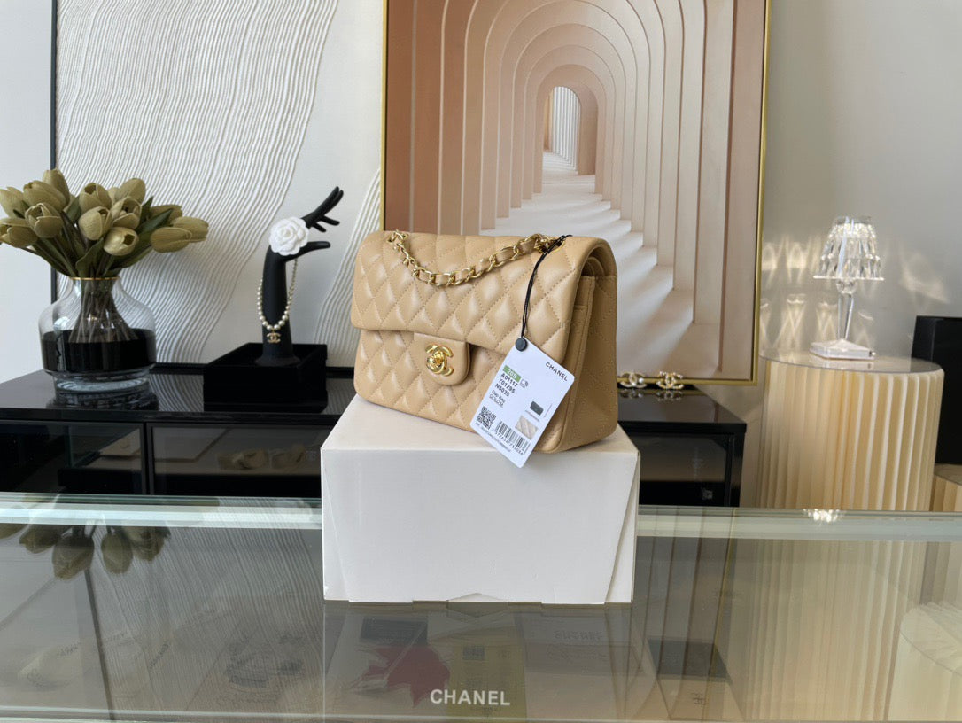 Chanel Classic Flap Small In Jaune Poussin Lambskin