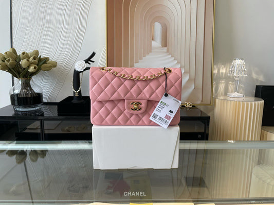 Chanel Classic Flap Small In Rose Sakura Lambskin