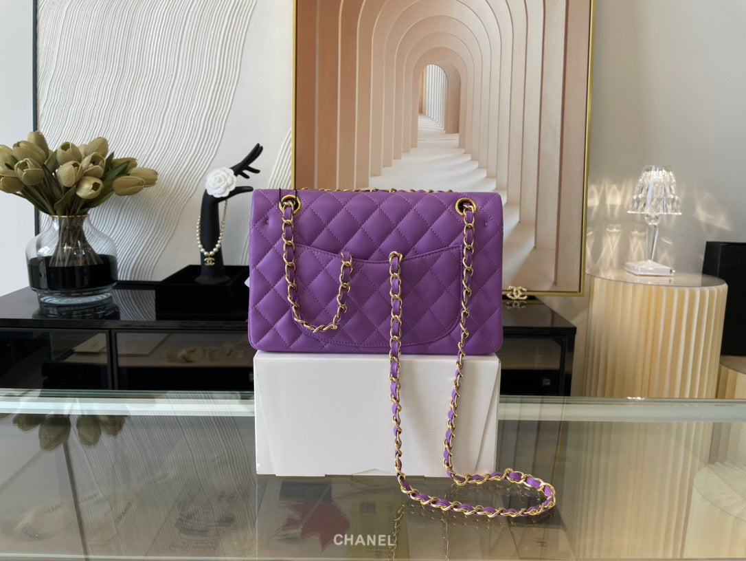 Chanel Classic Flap Small In Purple Lambskin