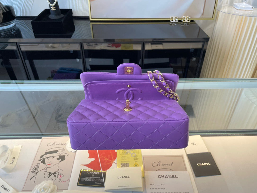 Chanel Classic Flap Small In Purple Lambskin